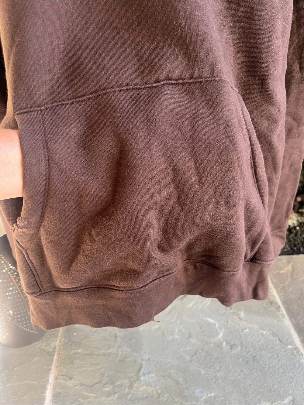 Eleven Eleven Brown Hooded Sweatshirt Large - Picture 4 of 8